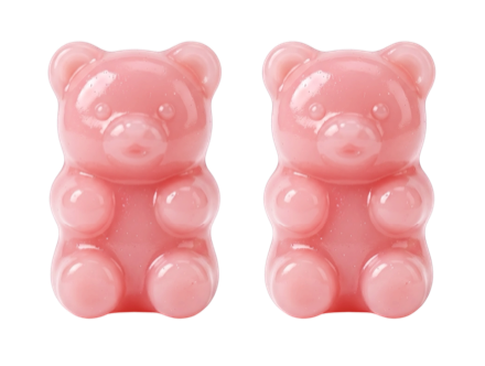 Dos gummies con forma de osito: una porción